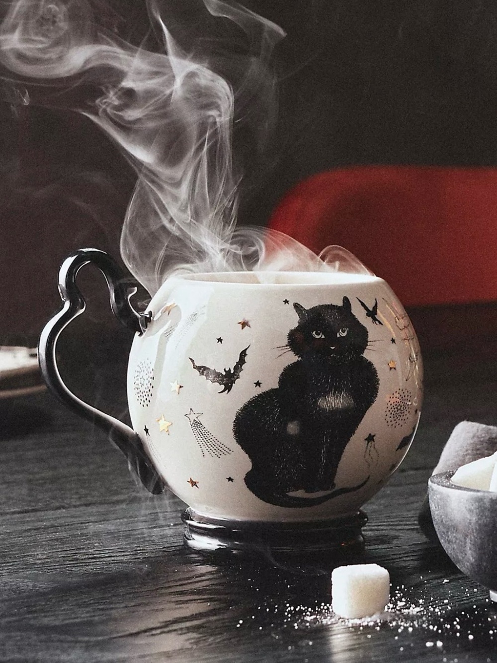 Anthropologie Florence Balducci  Black Cat Halloween Mug